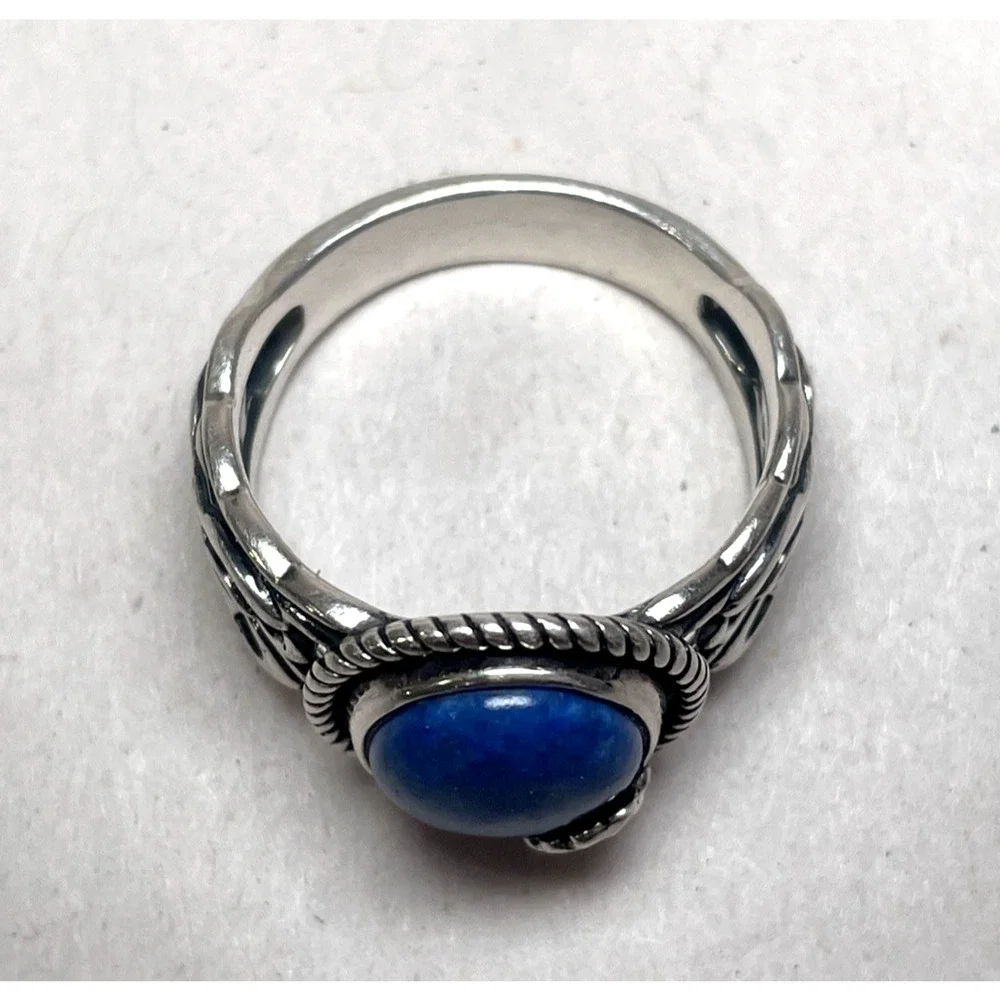 Carolyn Pollack 925 Sterling Silver Lapis Lazuli Ring Size 9.75 8g Signed